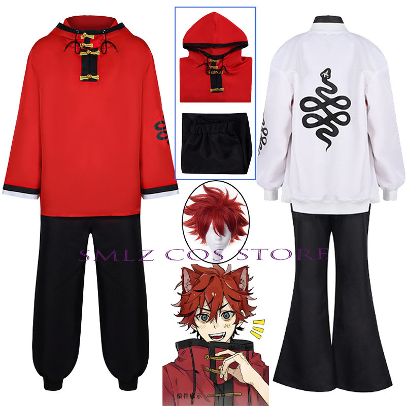 Anime Cosplay Ladies - ชุดคอสเพลย์อนิเมะ Alma ใหม่ล่าสุด ชุดการ์ตูน Gokurakugai เสื้อโค้ทสีแดง