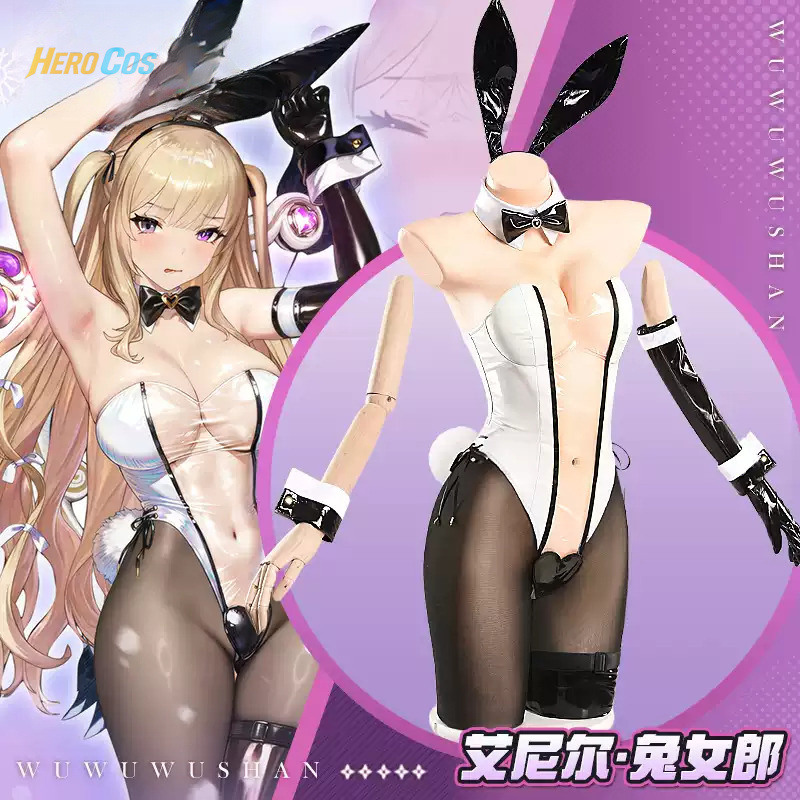 Anime Cosplay Jumpsuit - ชุดคอสเพลย์ Game Browndust2 Aynil ชุดกระต่ายสาว จั๊มสูท