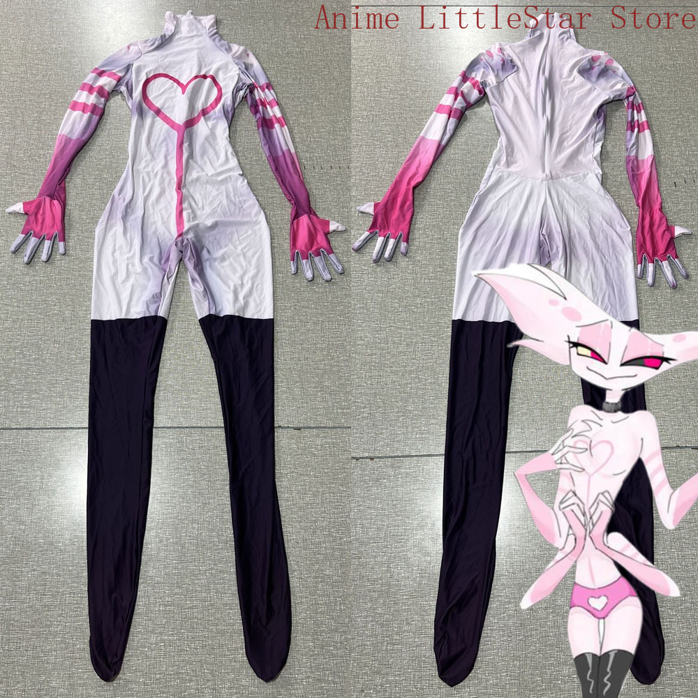 Anime Cosplay Jumpsuit - ชุดคอสเพลย์เกม Angel Dust อนิเมะ ชุดการแสดงสำหรับงานคอมมิคคอน ชุดจั๊มสูทสำหรับสวมบทบาท