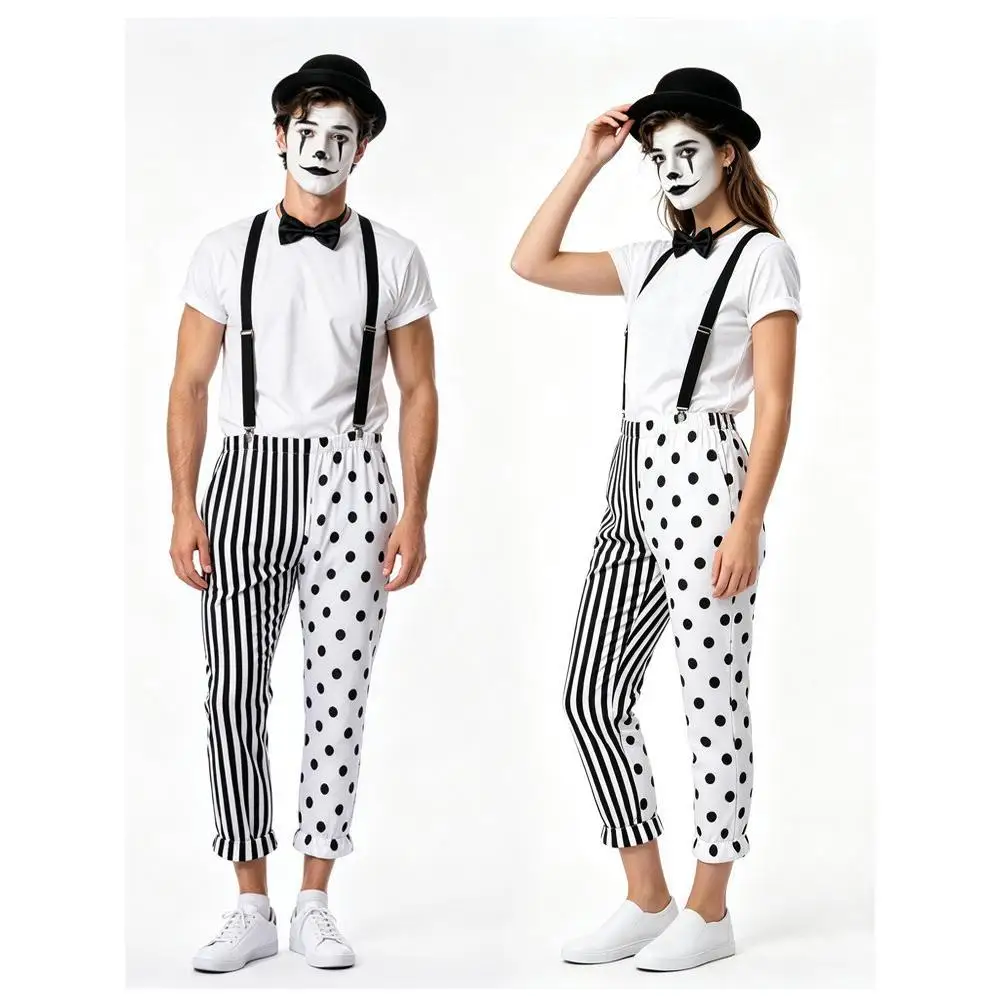 ชุดคู่ตัวตลกขาวดำ ชุดตัวตลกสำห - Anime Cosplay Couple บทวิจารณ์และราคา