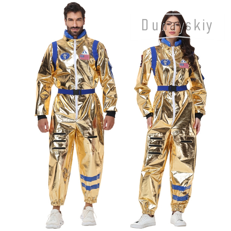 ชุดนักบินอวกาศสีทองเมทัลลิกเงา - Anime Cosplay Couple บทวิจารณ์และราคา