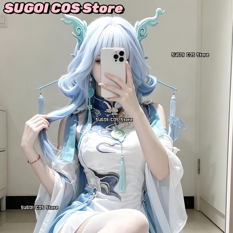 C921 วิกผมคอสเพลย์อนิเมะเกม Wu - Anime Cosplay Blue Hair บทวิจารณ์และราคา